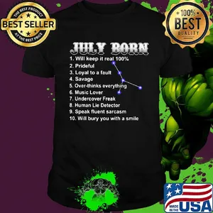 July born will keep it real 100 percent prideful loyal to a fault shirt