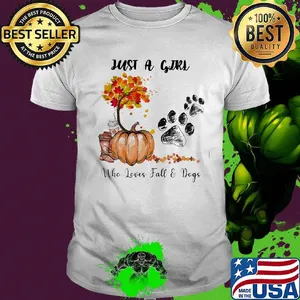 Just a girl who loves fall and paw dogs pumpkin shirt