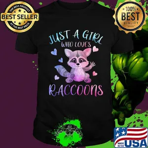 Just a girl who loves raccoons heart shirt