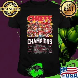 Kansas city chiefs 2020 nfc north divison champions players signatures shirt