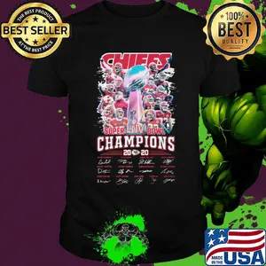 Kansas city chiefs football super liv bowl champios 2020 signatures shirt