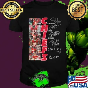 Kansas city chiefs football team players signatures shirt