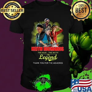 Keith richards the man the myth the legend thank you for the memories signature shirt