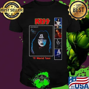 Kiss ace frehley 77 world tour signature shirt