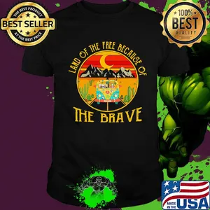 Land Of The Free Because Of The Brave Car Moon Shirt