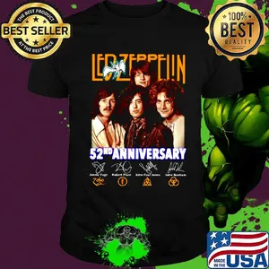 Led zeppelin 52nd anniversary 1968 2020  signatures shirt