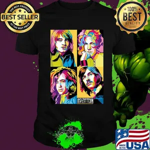 Led zeppelin band members art color shirt