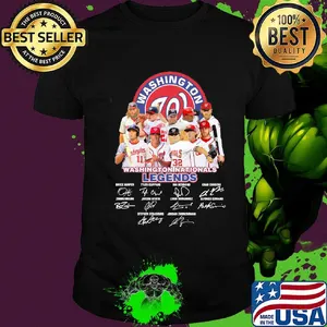 Legends washington nationals baseball team players signatures shirt