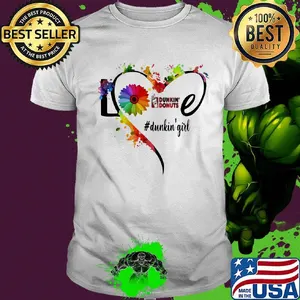 Lgbt love dunkin donuts girl flower heart shirt