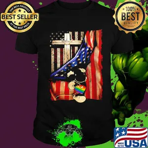 Lgbt mickey mouse cross american flag independence day shirt