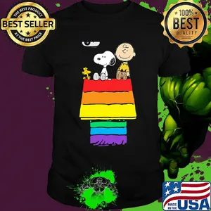 Lgbt rainbow snoopy charlie brown and woodstock house shirt