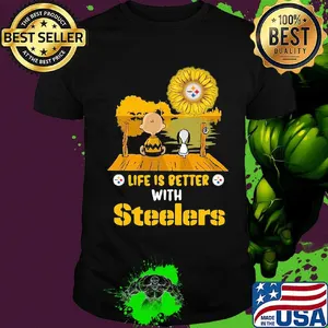 Life is better with Steelers snoopy and Chailer brown shirt