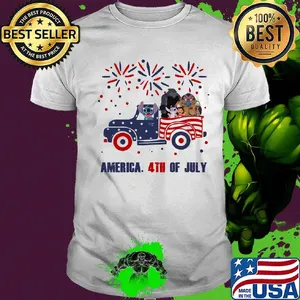 Lilo & stitch characters driving car firework america 4th of july independence day shirt