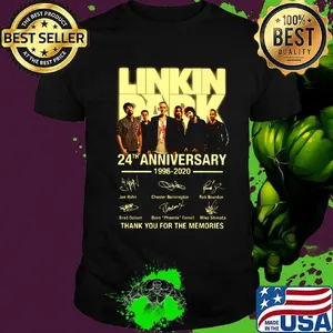 Linkin park band 24th anniversary 1996 2020 thank you for the memories signatures shirt