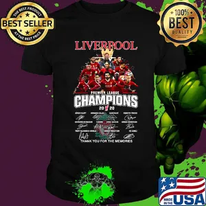 Liverpool fc premier league champions 2020 thank you for the memories signatures shirt