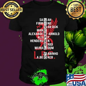 Liverpool fc salah firmino van dijk mane alexander arnold klopp henderson origi wijnaldum fabinho a.becker shirt