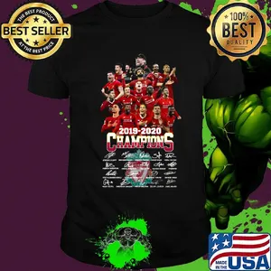 Liverpool football club 2019 2020 champions signatures shirt