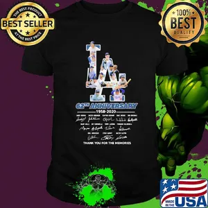 Los angeles dodgers 62th anniversary 1958 2020 thank you for the memories signatures shirt
