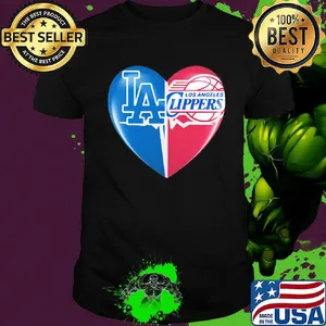 Los angeles dodgers and los angeles clippers heart shirt