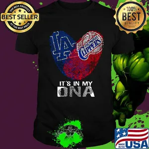 Los angeles dodgers and los angeles clippers its' in my dna heart shirt