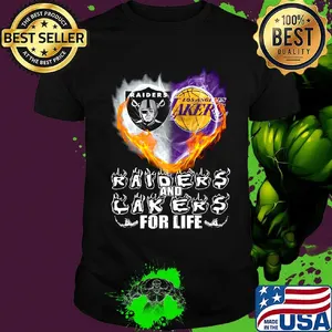 Los angeles raiders and los angeles lakers for life heart shirt