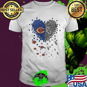 Love chicago bears and chicago white sox hearts shirt