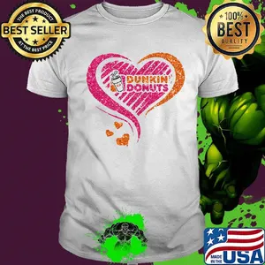 Love dunkin donuts logo hearts diamond shirt