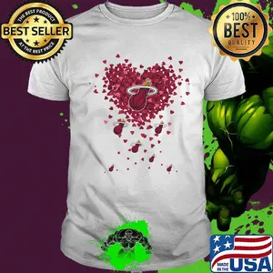 Love miami heat basketball hearts shirt