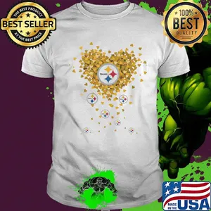 Love pittsburgh steelers football hearts shirt