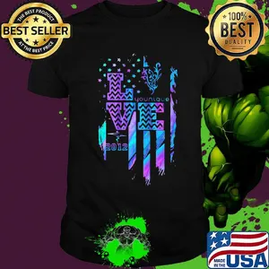 Love younique 2012 heartbeat american flag indepenedence day shirt