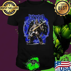 Lynyrd slash band skeleton wings playing guitar shirt