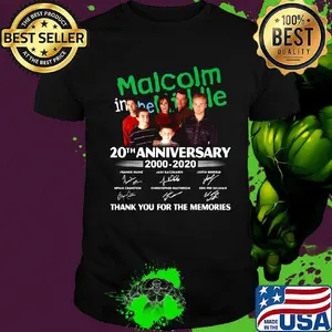 Malcolm in the middle 20th anniversary 2000 2020 thank you for the memories signatures shirt