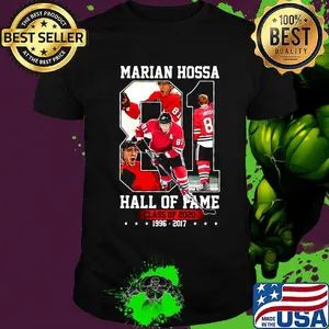 Marian hossa 81 hall of fame class of 2020 1996 2017 hockey star shirt
