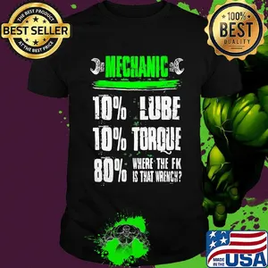 Mechanic 10% Lube 10% Torque 80% Where The Fk Is That Wrench Shirt