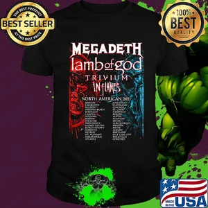 Megadeth lamb of god trivium in flames north american 2021 shirt