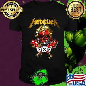 Metallica flaming skull blood shirt