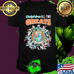 Miami dolphins all-time greats signatures shirt
