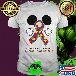 Mickey mouse accept adapt advocate autism awareness shirt