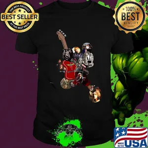 Mickey mouse hug guitar bon jovi band shirt