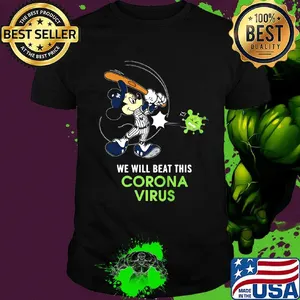 Mickey mouse new york giants baseball we will beat this corona virus shirt