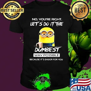 Minions no you're right let's do it the dumbest way possible because it's easier for you shirt