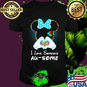 Minnie mouse i love someone au-some autism heart shirt