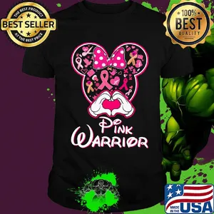 Minnie mouse pink warrior cancer awareness heart shirt