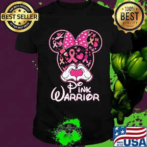Minnie mouse pink warrior cancer awareness shirt