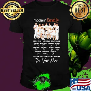 Modern family 2009 2020 11 seasons 254 episodes thank you for the memories to your name signatures shirt