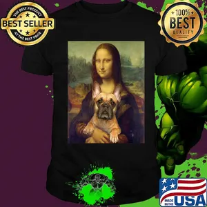 Mona lisa hug pug art shirt