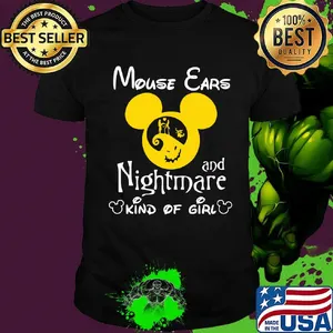 Mouse ears and nightmare kind of girl black shirt