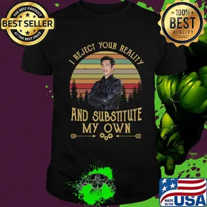 Mythbusters i reject your reality and substitute my own vintage retro black shirt