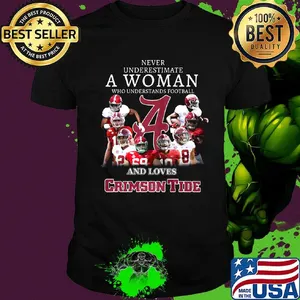 Never underestimate a woman who understands football and loves crimson tide logo shirt