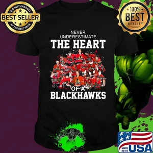 Never underestimate the heart of a chicago blackhawks signatures shirt